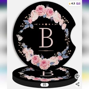 🆕️ Set Floral Letter B Car Coasters